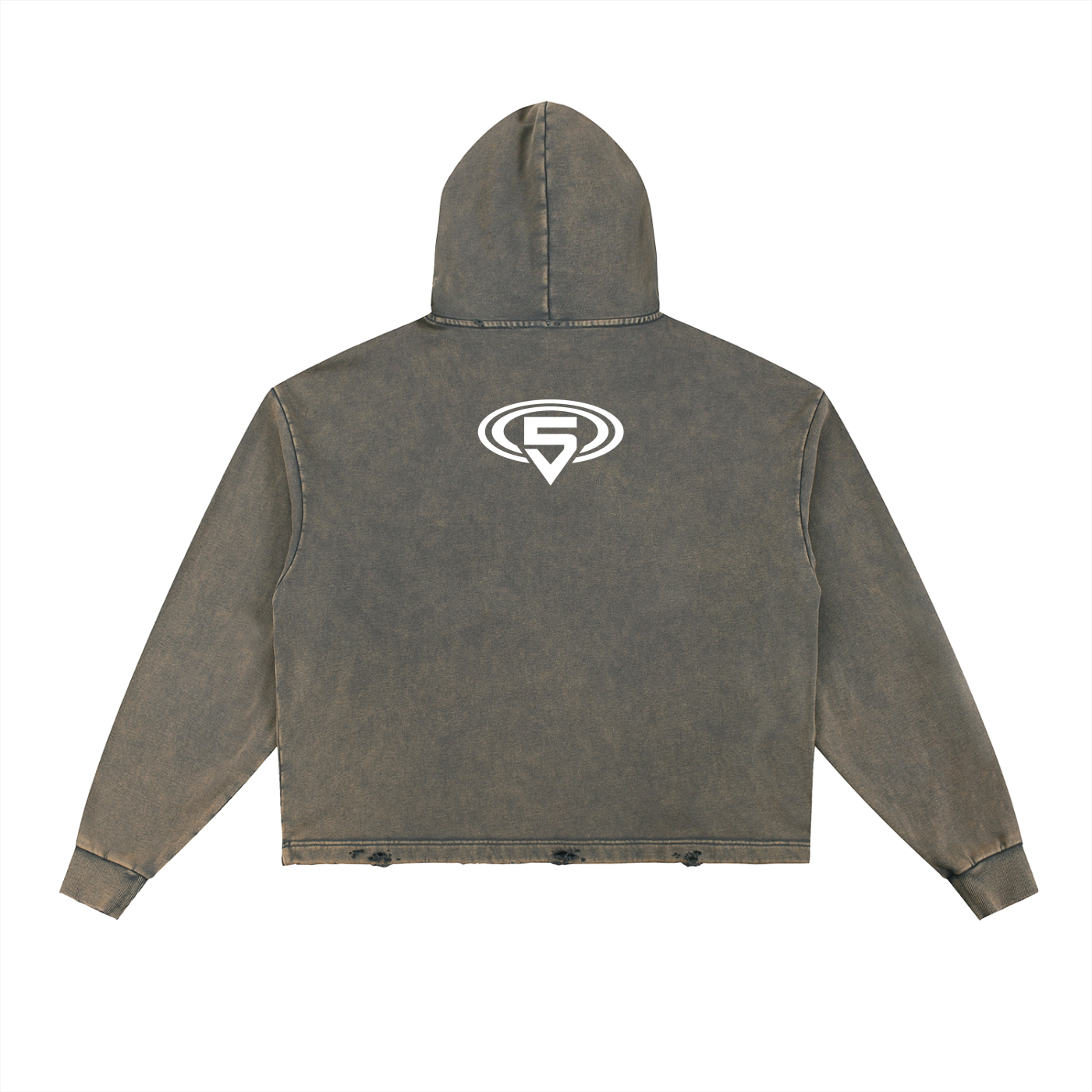 Vintage Wash Frayed Hoodie