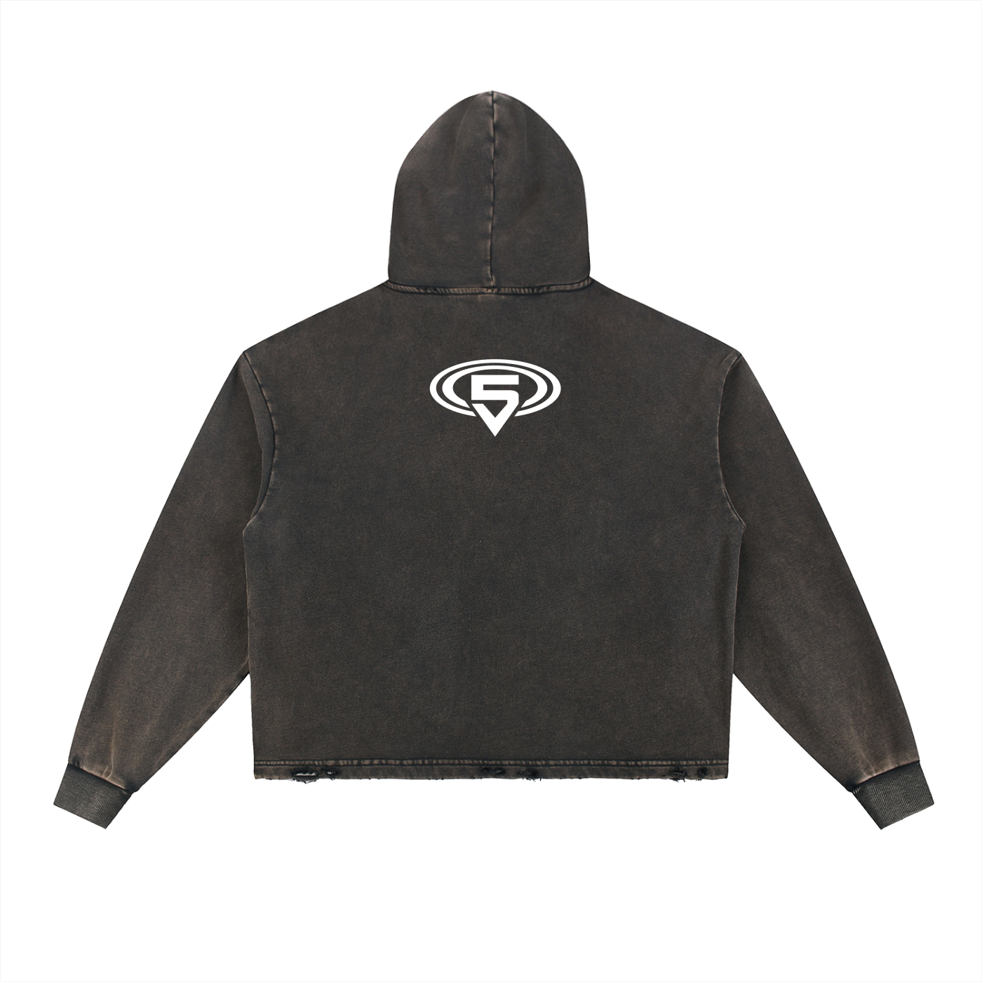 Vintage Wash Frayed Hoodie